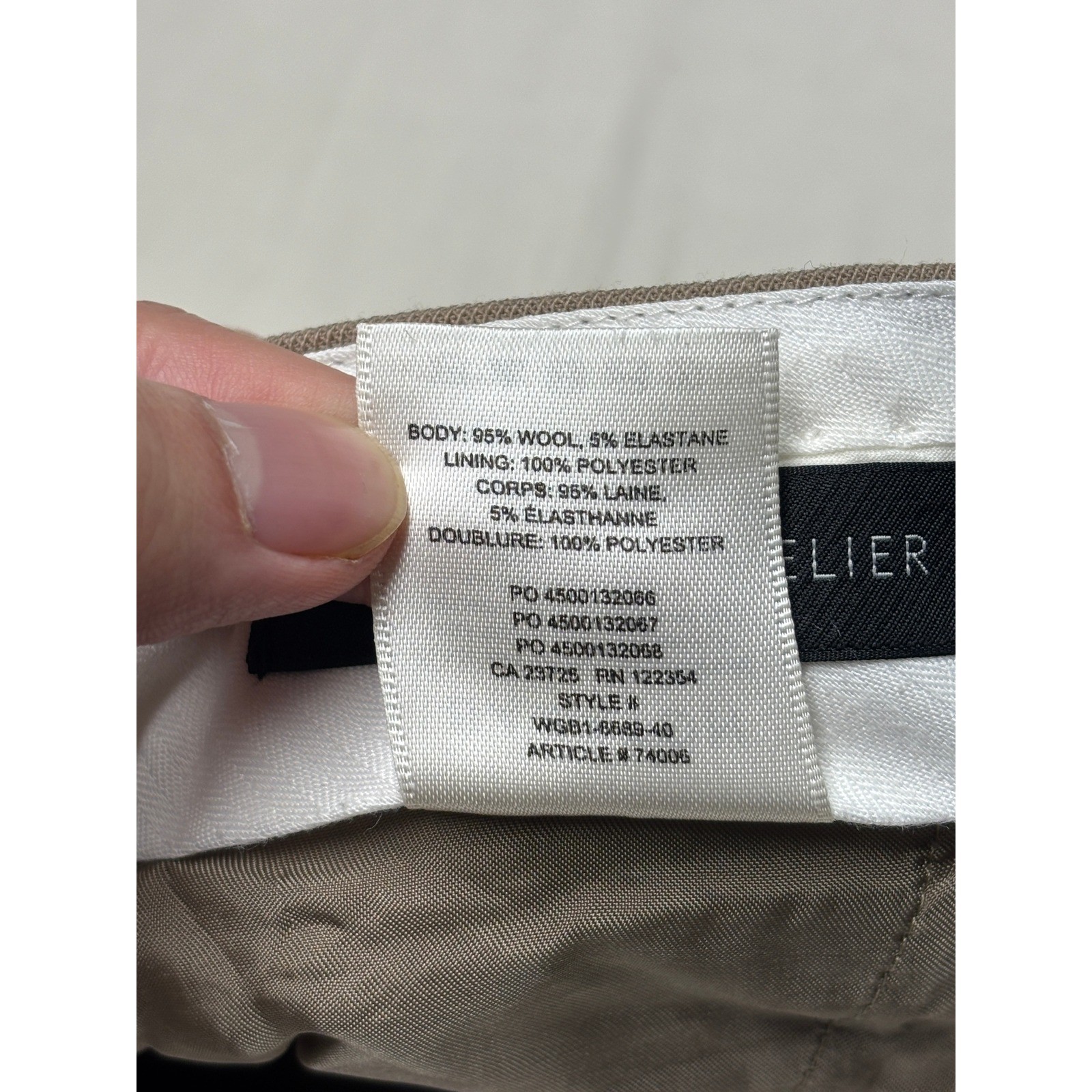 Babaton Atelier Wool Blend Wide Leg Trousers Taupe Womens Size 2 W26 L31 High