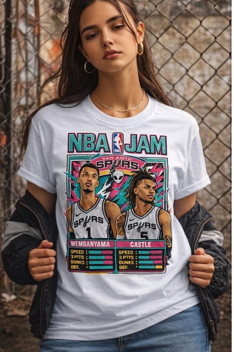 NBA Jam Spurs Retro Roster T-Shirt