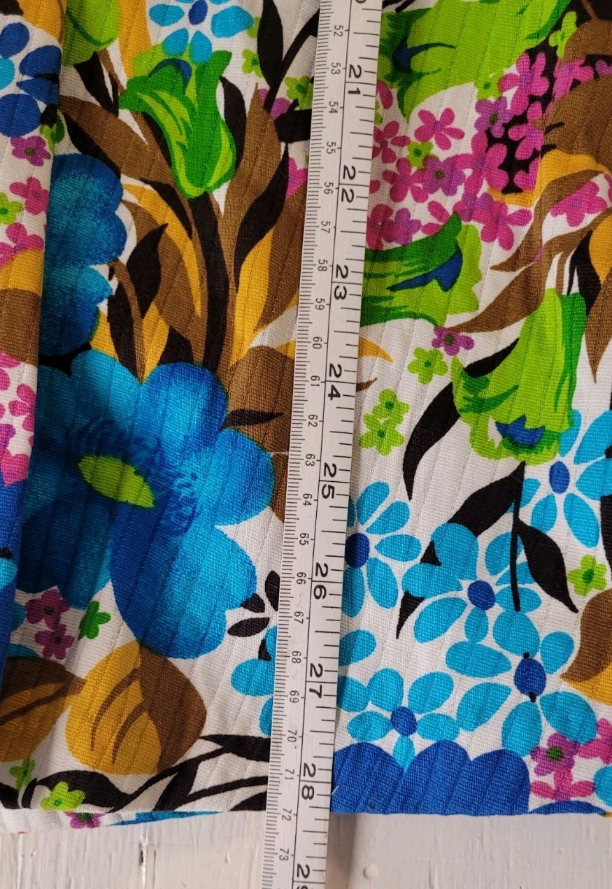 VINTAGE 60s SWIM DRESS DEWEESE DESIGN SWIM & SUN FASHIONS MOD FLORAL BEACH XS
