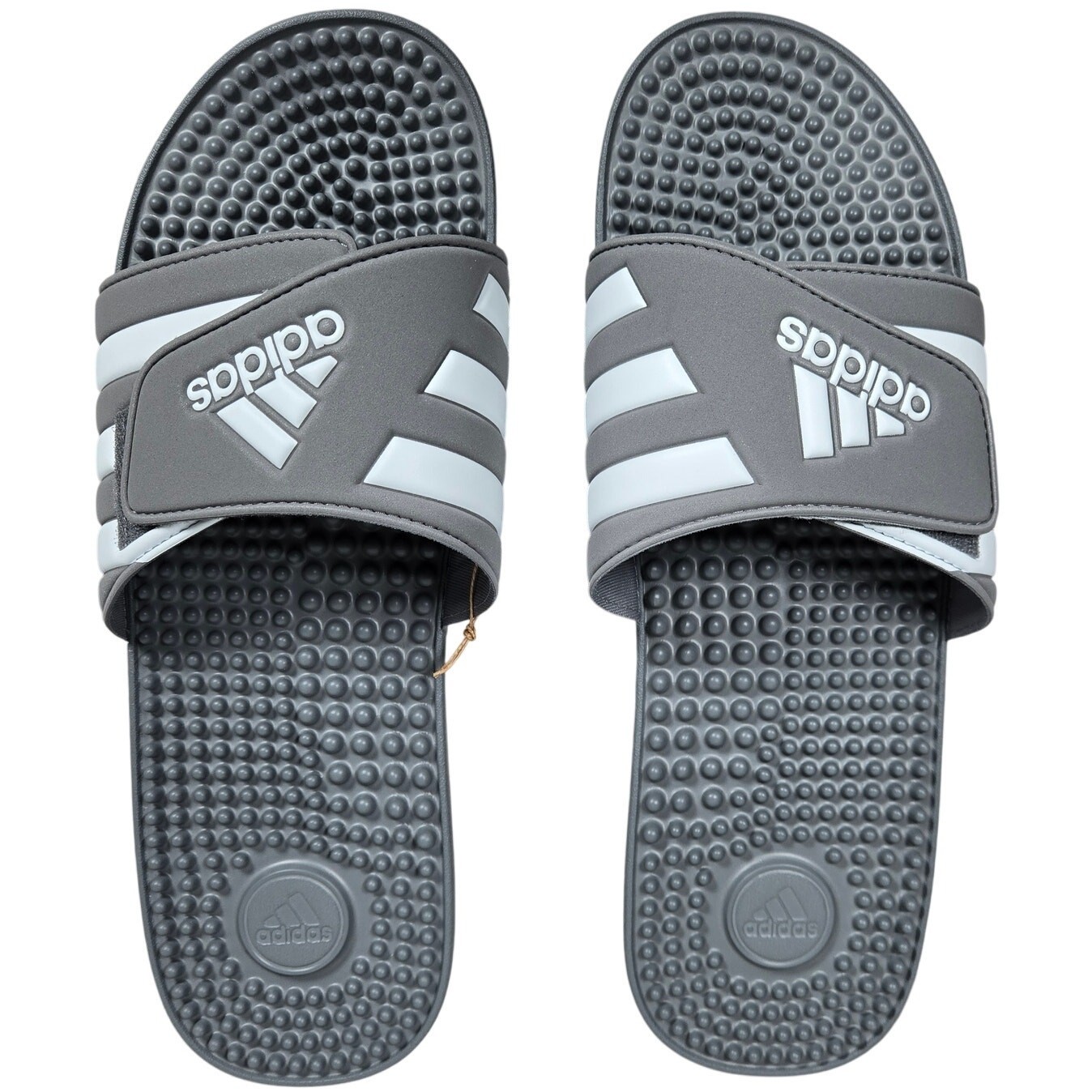 adidas ADISSAGE Adjustable Rubber Slides Gray/White Men’s 16 NIB