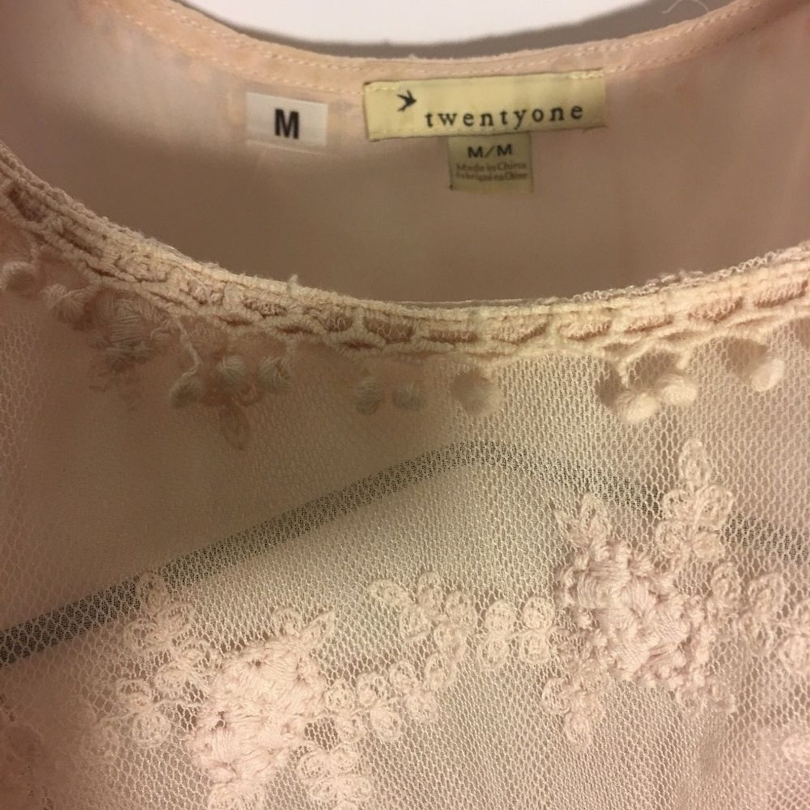 Lace Vintage pink top M