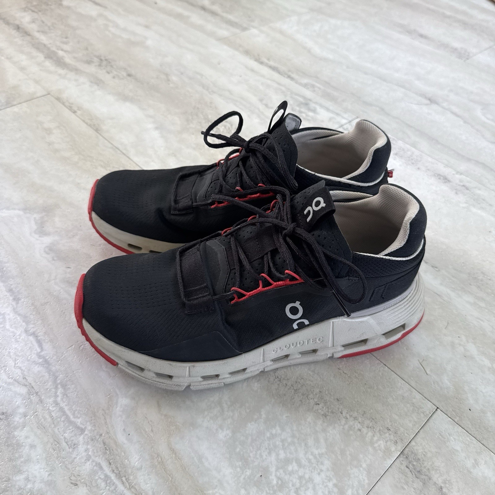 ON Cloud CloudNova 2 Black/Red Running Shoes Men’s 8.5