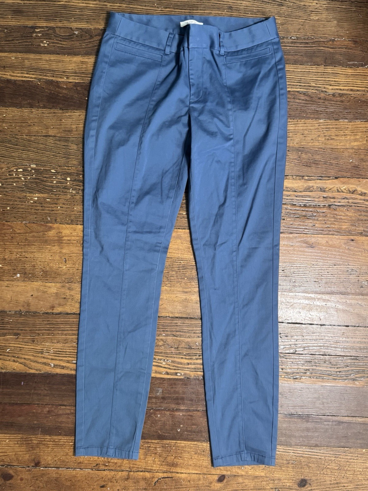 LOFT Slate Blue Skinny Pants Size 6 Super STRECH NWT CASUAL WORK Pleated