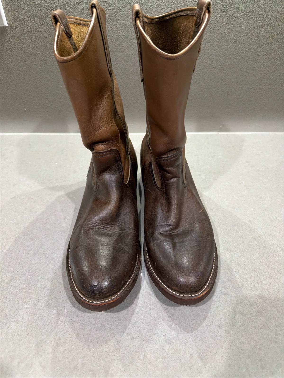 Red Wing Pecos BOOTS 9D With New Vibram 430 Mini-lug Soles
