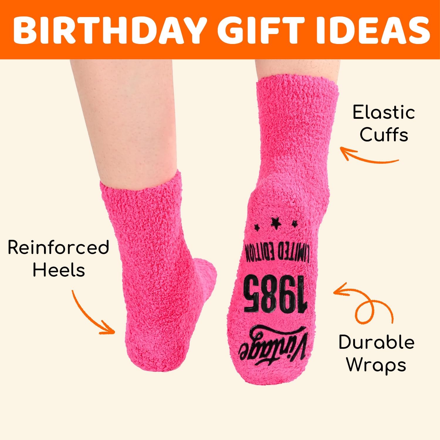HAPPYPOP 1985 Birthday Gifts for Women – 41 Medium, Fuzzy Vintage 1985 Pink