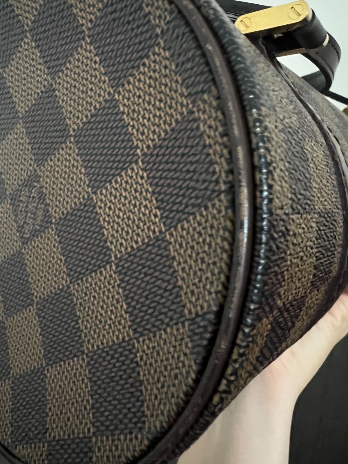 Authentic Louis Vuitton Damier Ebene Papillon 26 Handbag Brown