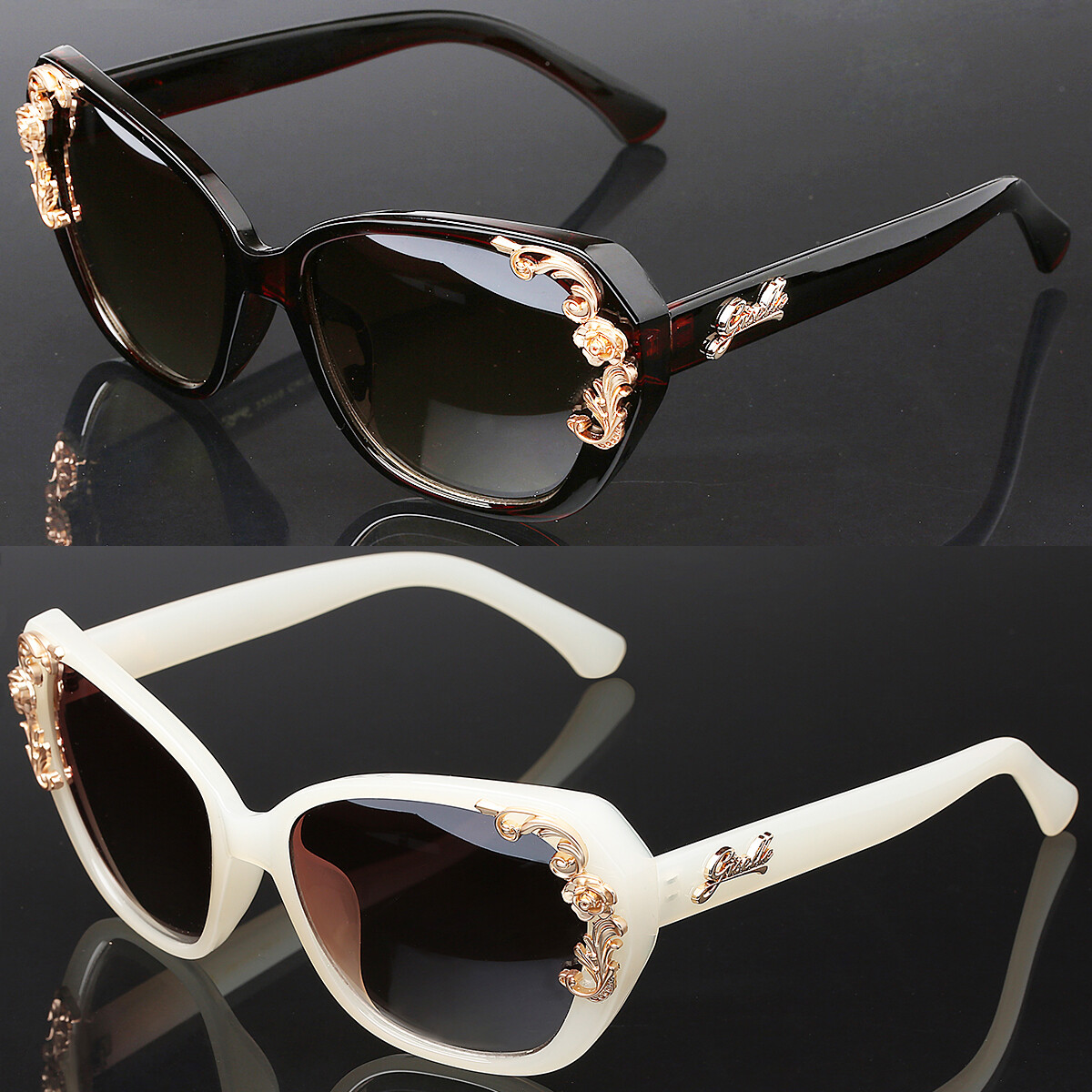 Cat Eye Floral Baroque Women Teen Girls Ladies Fashion Designer Sunglasses UV400