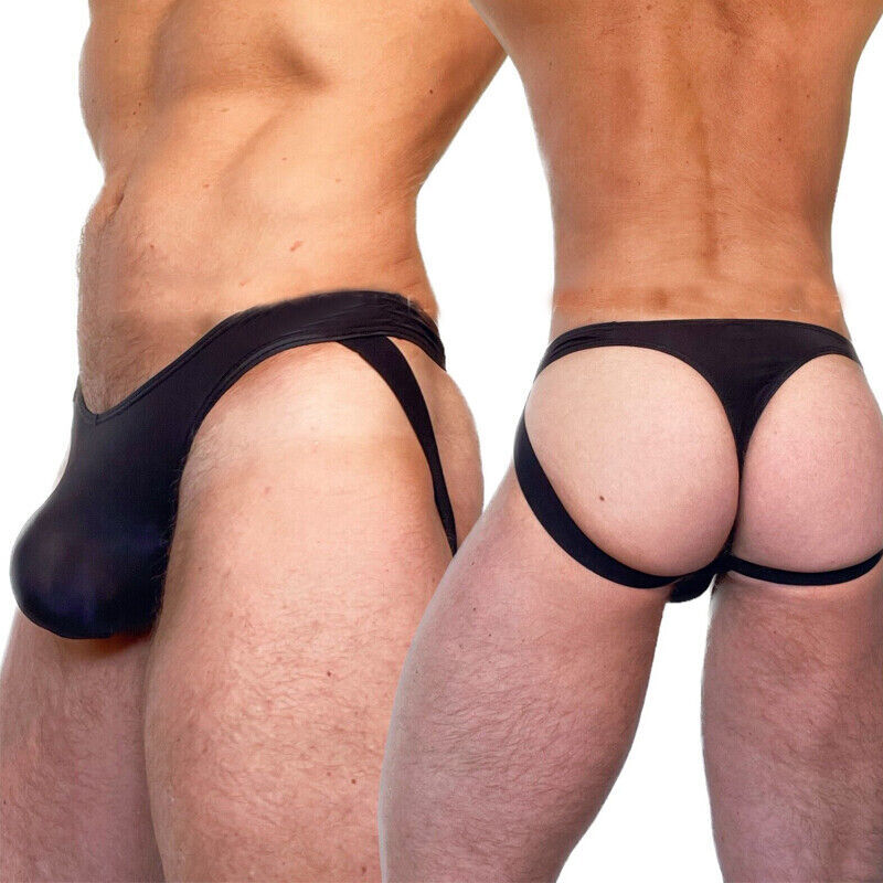 Jockmail Mens Jock Strap Underwear Ice Silk Jockstrap Briefs Underpants Thong