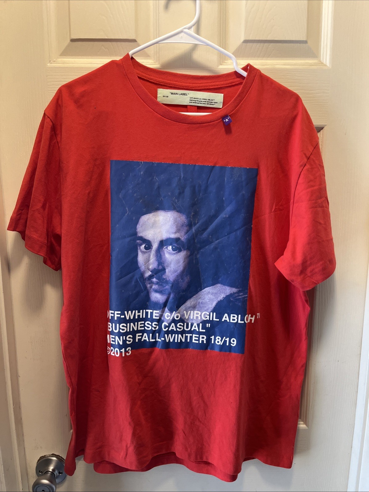 Main Label 2013 Off-White C/O Virgil Abloh Black Tee Shirt Size XS Tall