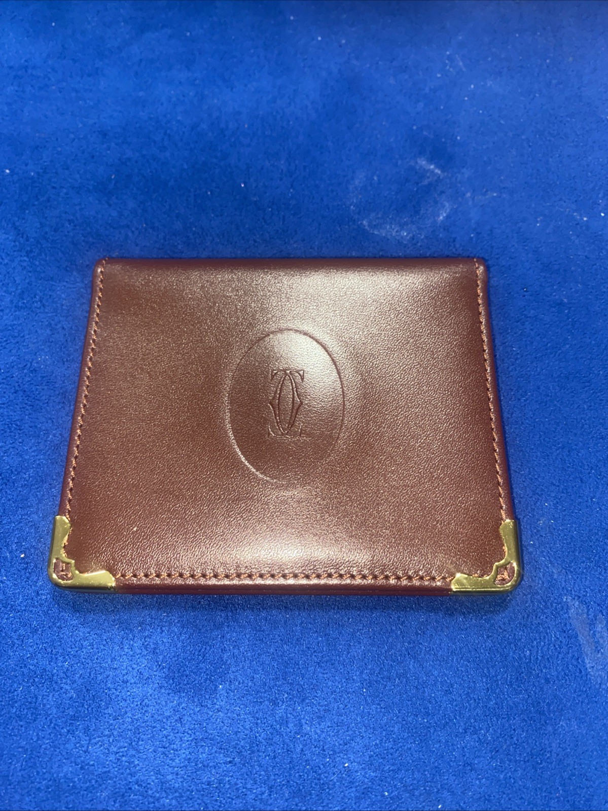 Cartier Authentic Bifold Mirror & Wallet Must de Cartier Bordeaux .