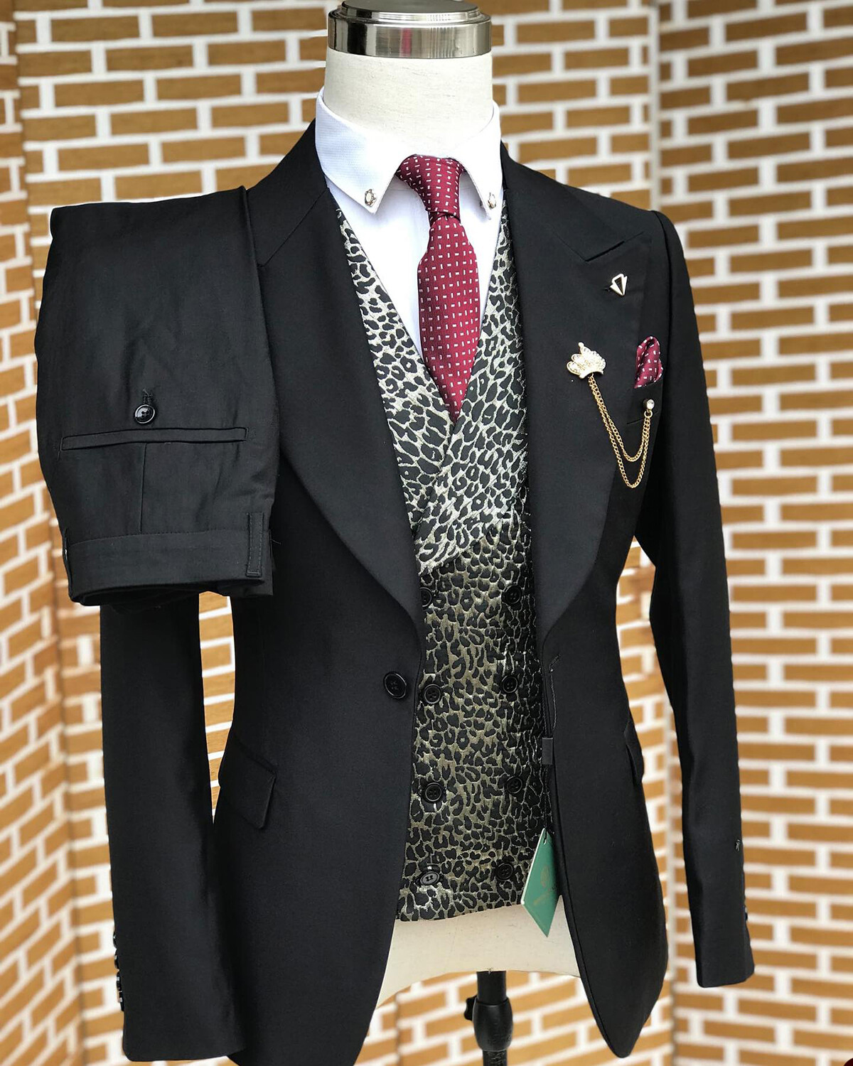 Business Men Suits Jacket Pants Slim Fit Notch Lapel Single Breasted Formal Prom