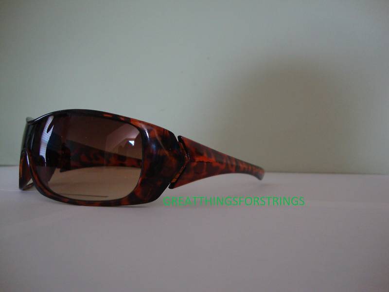 Designer Sunglasses Leopard Frame Brown Shaded Lens NEW Women’s Rectangular UV
