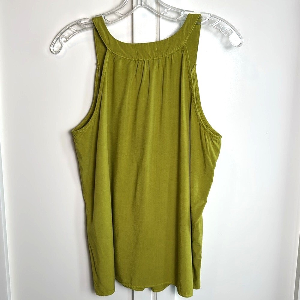 DEAR JOHN Womens Green V Neck Sleeveless Tunic Top Size Medium
