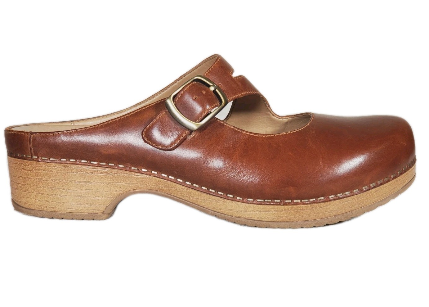 Dansko Britney Oiled Pull Up Tan Clogs Leather Strap Women’s US 10.5 – 11 EU 41