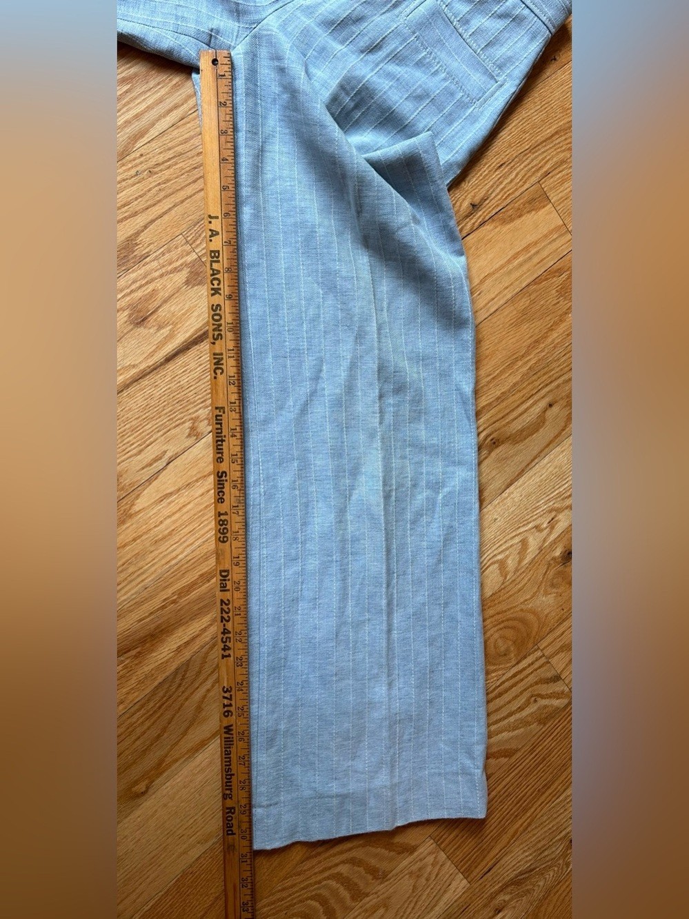 Sandro Paris Ulysse Blue Pinstripe High-Waist Wide-Leg Trousers EU 36 US 4