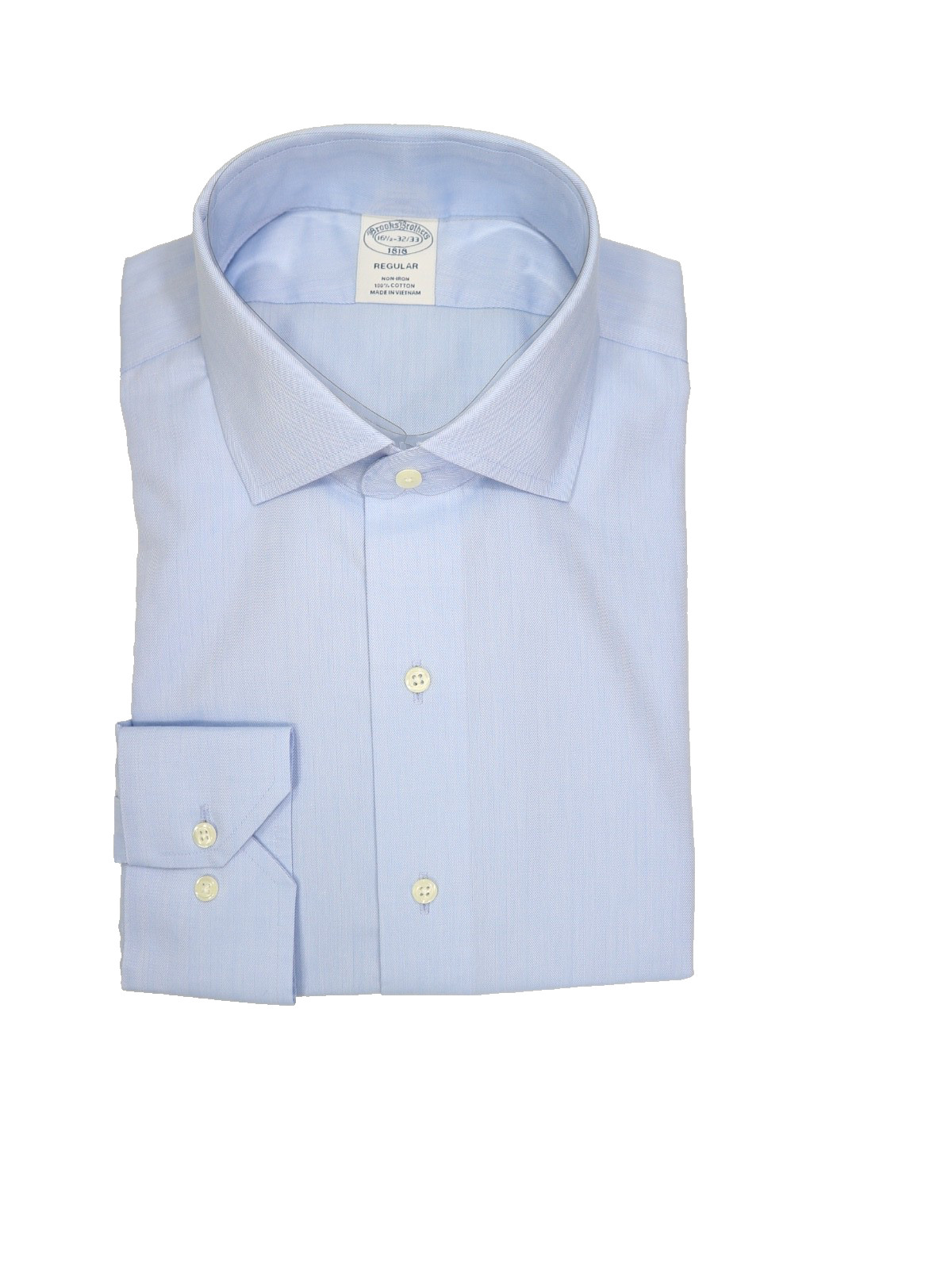 Brooks Brothers Regular Non-Iron All Cotton 16.5-32/33 English Collar Light Blue