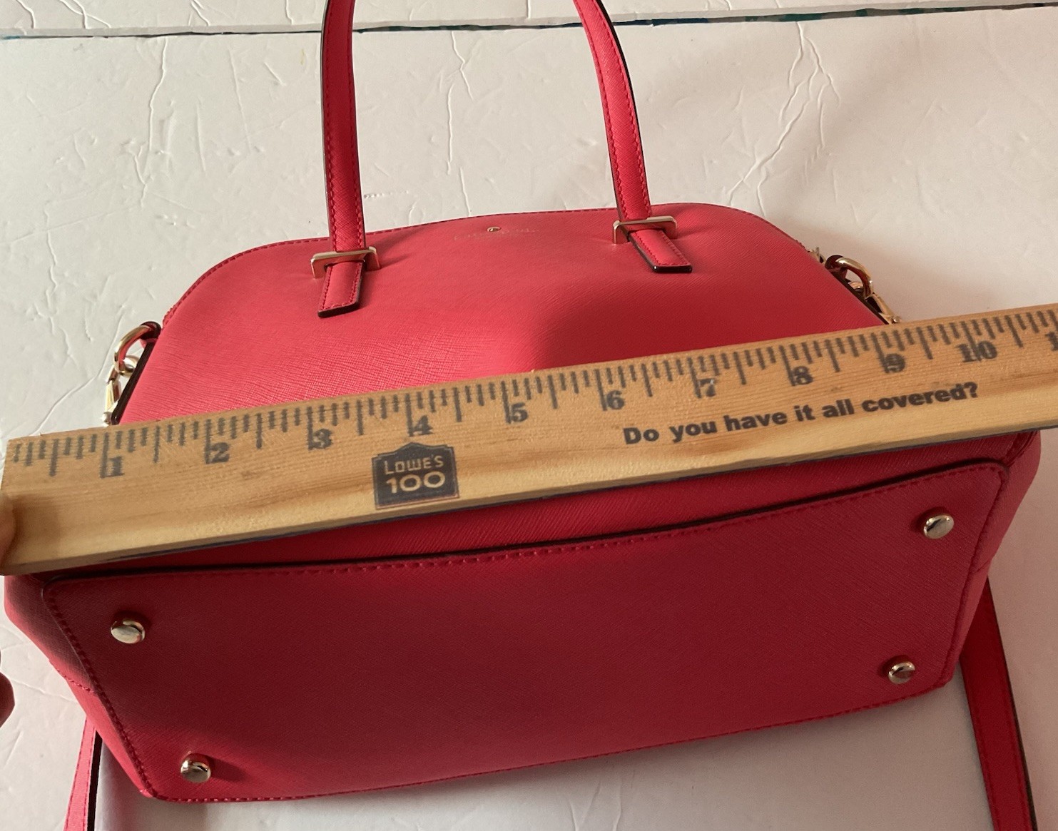 Kate Spade New York Pink Satchel Top Handle Bag Zip Detachable Strap Gold