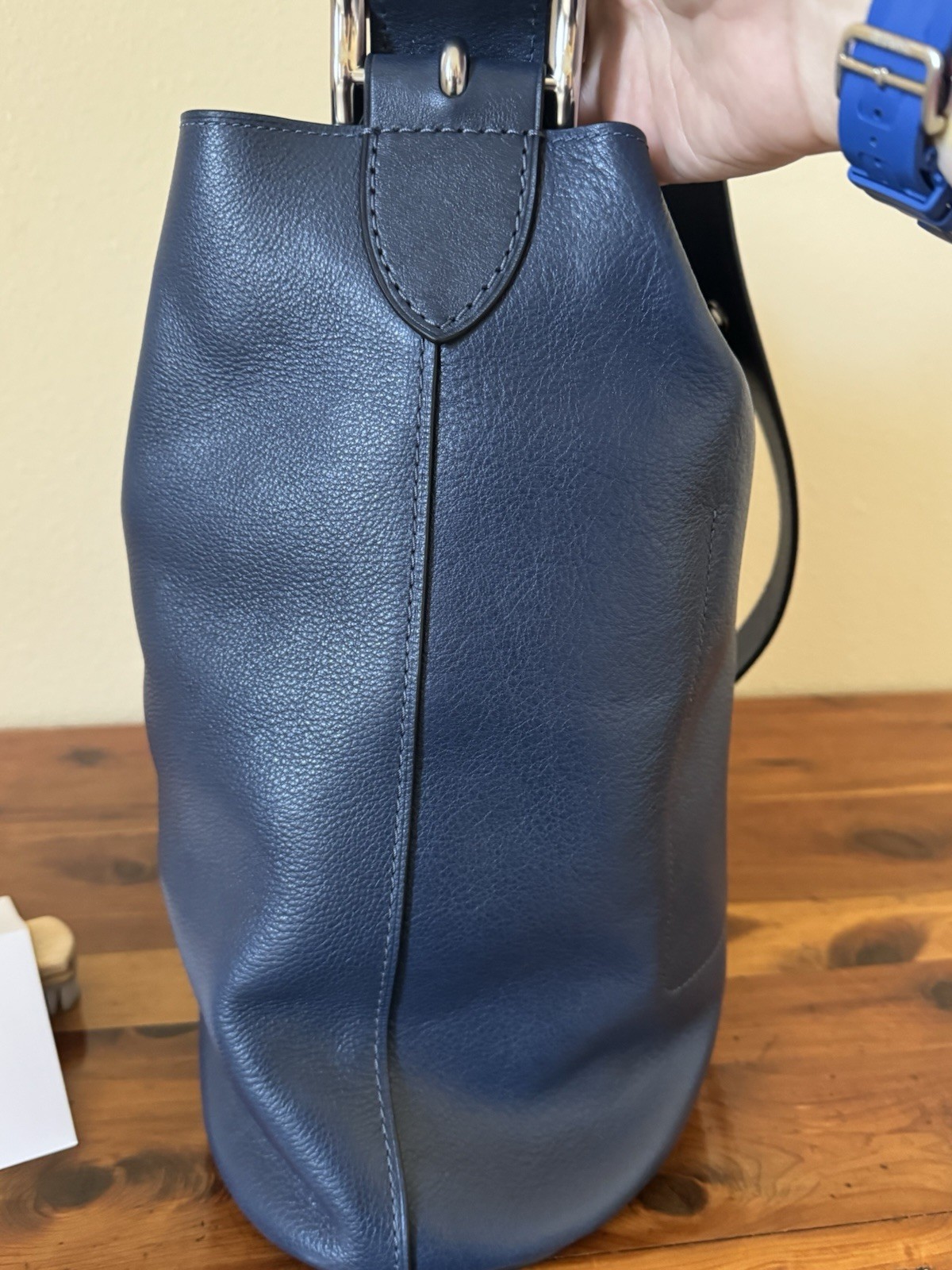 Coach Navy Bleeker 36 Bag w/ Adjustable Strap, Zip Pouch & Dust Bag