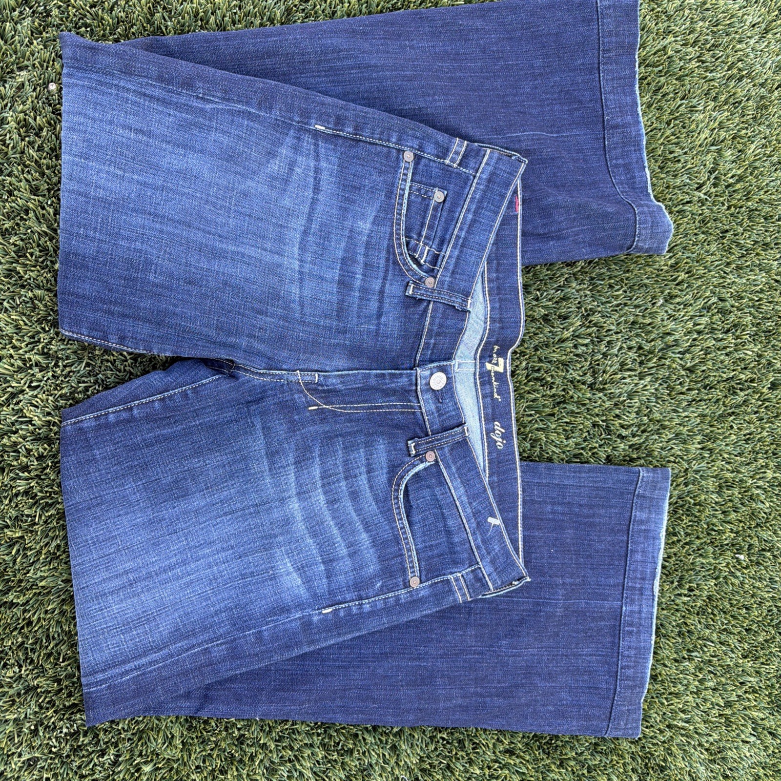 7 For All Mankind Dojo Flare Jeans Womens Size 29 Blue Denim High Rise Seven