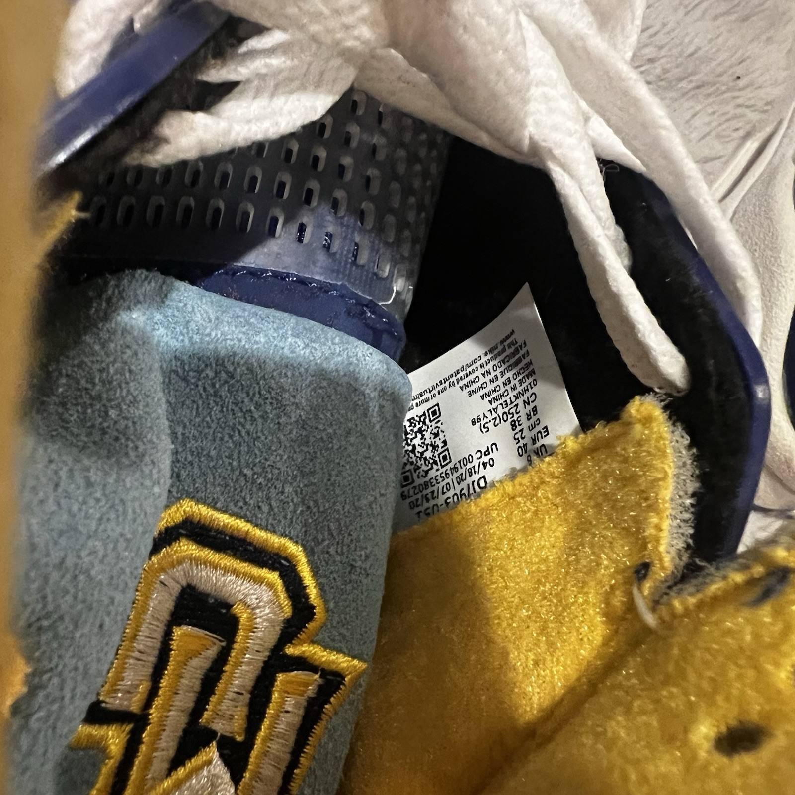 Air Jordan 5 Marquette MU PE Style Navy Yellow Nike Air Sz 7 Custom