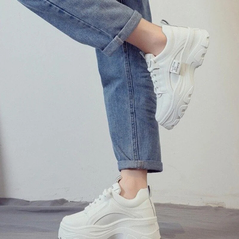 Exceedingly Fashion-forward Branded Chunky Sneakers: Effortlessly Ascend the