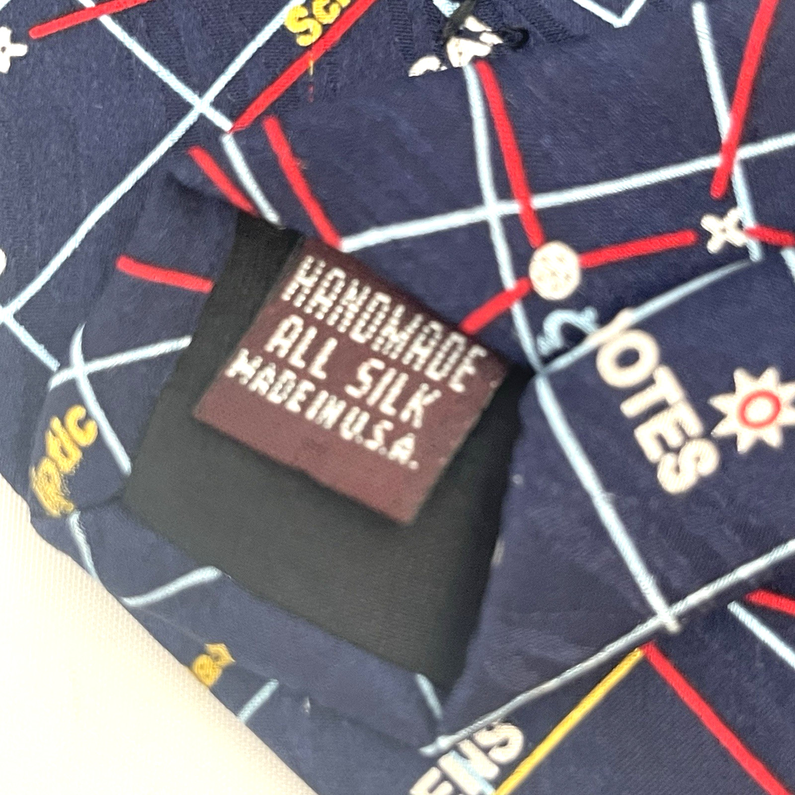 Museum Artifacts Silk Tie Constellation Celestial Star Map Astronomy USA Made
