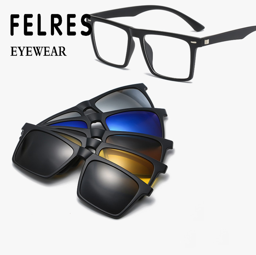 5 in 1 Magnetic Clip On Reading Glasses Men Women Outdoor Sunglasses Hot