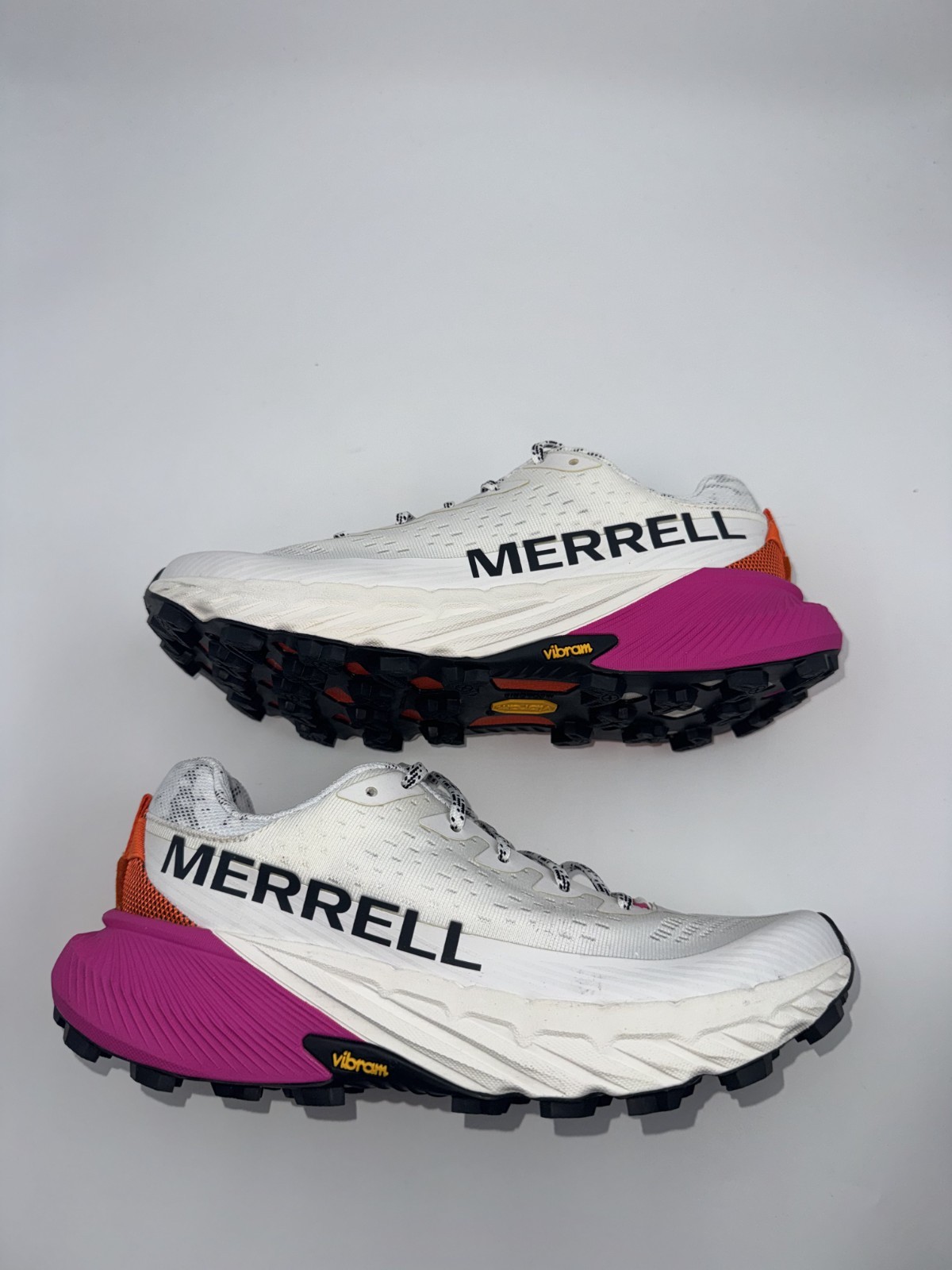 Merrell Men’s Agility Peak 5 Trail Running Shoes White Pink Pick Size