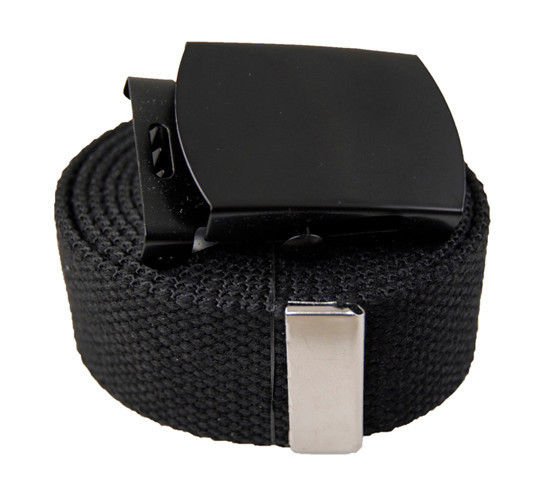 60″ Plain Black Canvas Military Web Belt & Buckle Buy 2 Get 1 Free