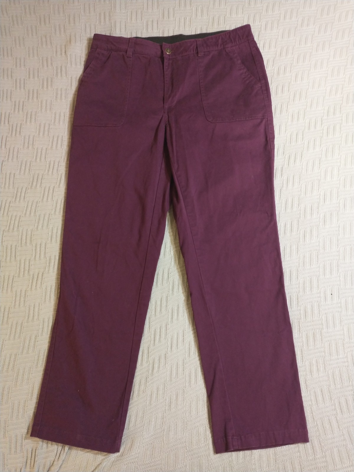 Woman Within Pants Womens 14W plum Purple Casual 98% Cotton