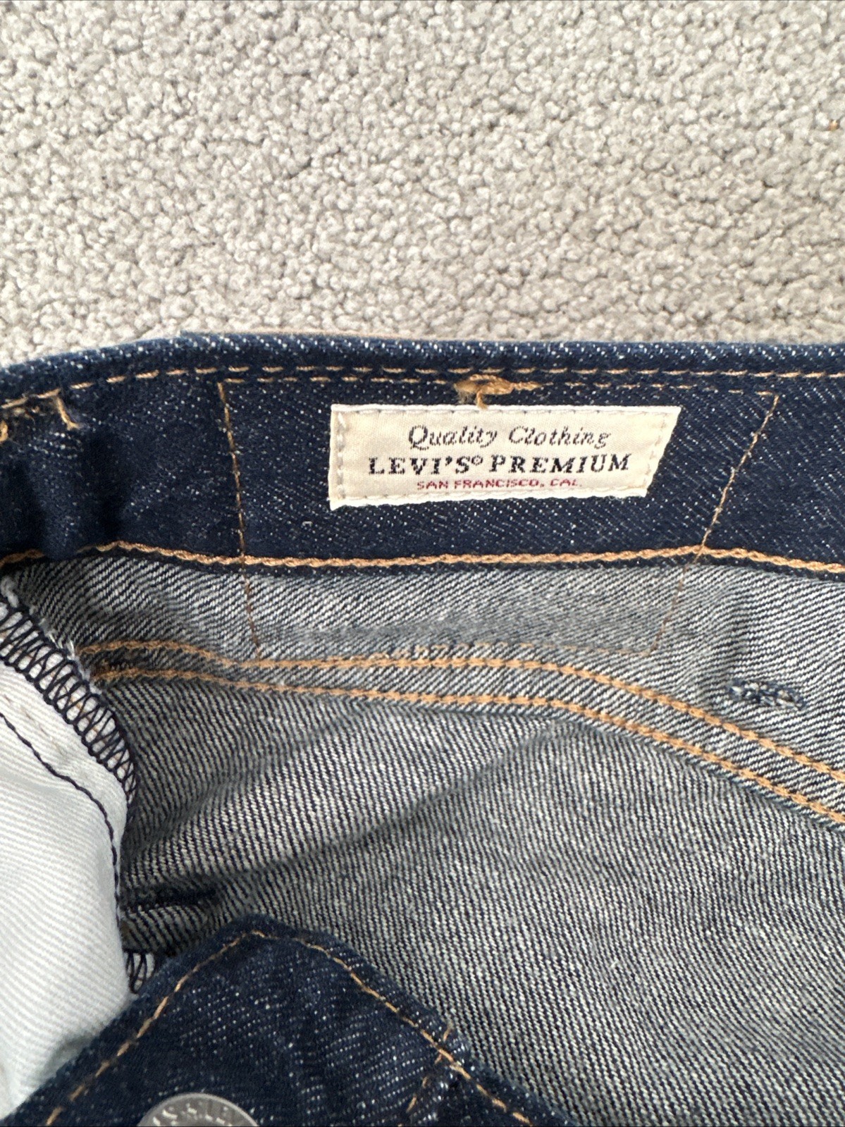 Levis 568 loose straight jeans Dark Blue Cotton Linen Jeans Men’s Sz 38Wx31L
