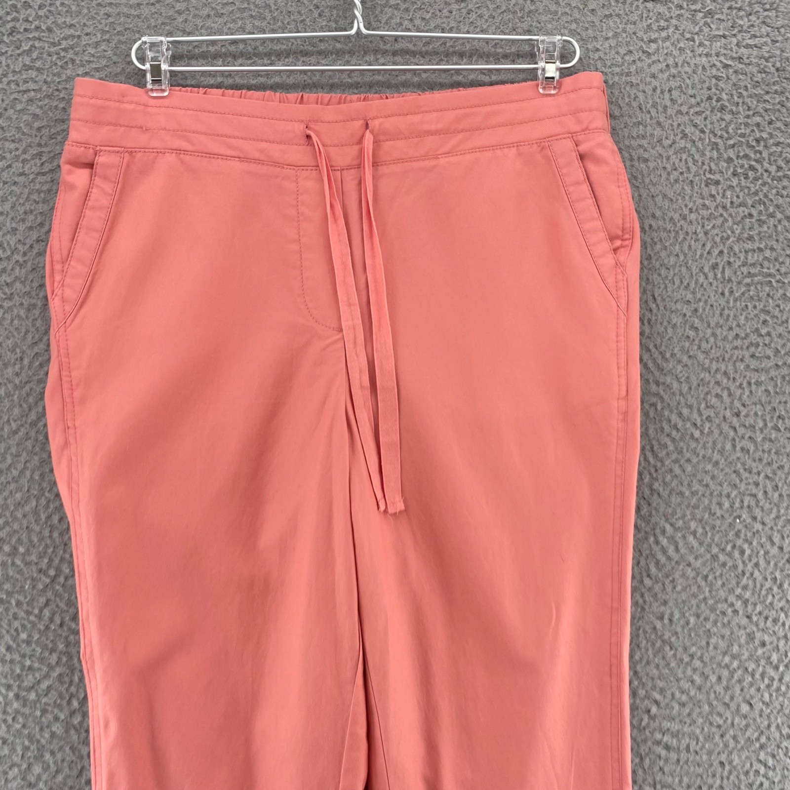 Talbots Pants Womens 10 Pink Twill Stretch Tapered Crop Pockets Pull On Everyday