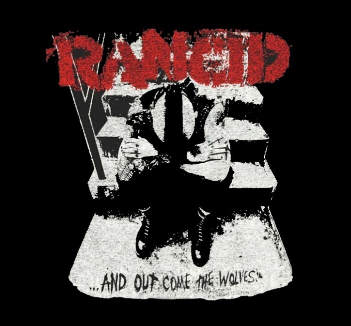 New Rancid Mohawk Skeletim Guitar Green & Black Punk Band T-Shirt badhabitmerch
