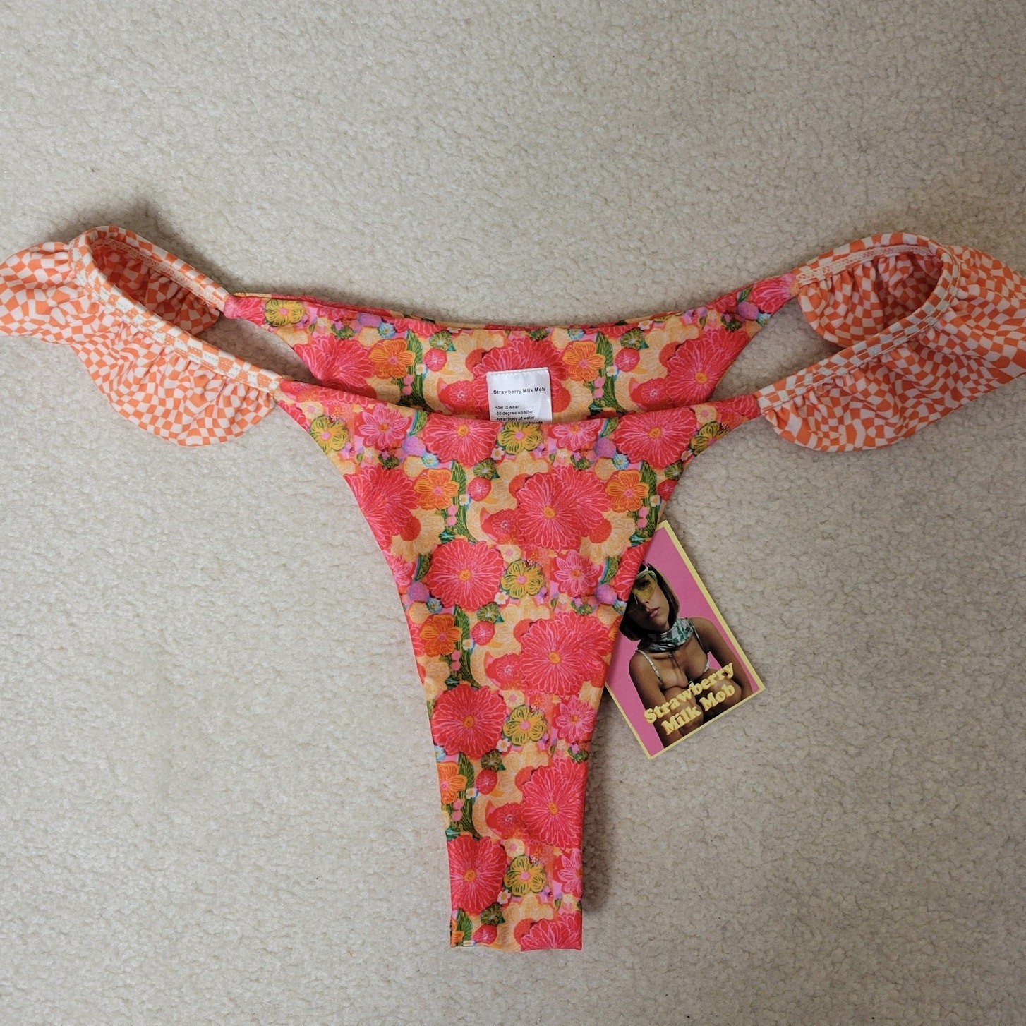 NWT Strawberry Milk Mob Size L Citrus Kiss Bikini Bottom Swimwear Beach Summer