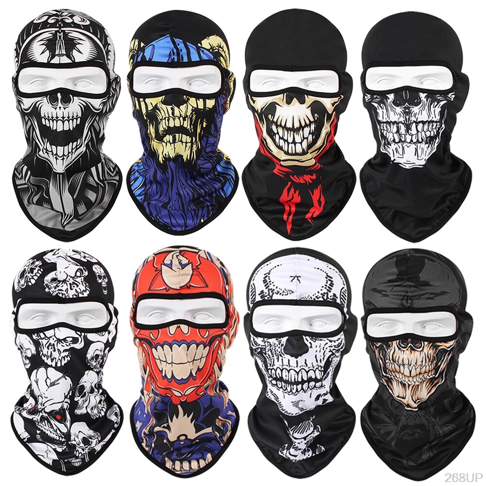 Tactical Skull Ghost Printed Full Face Mask Balaclava Halloween Ski Motorcycle