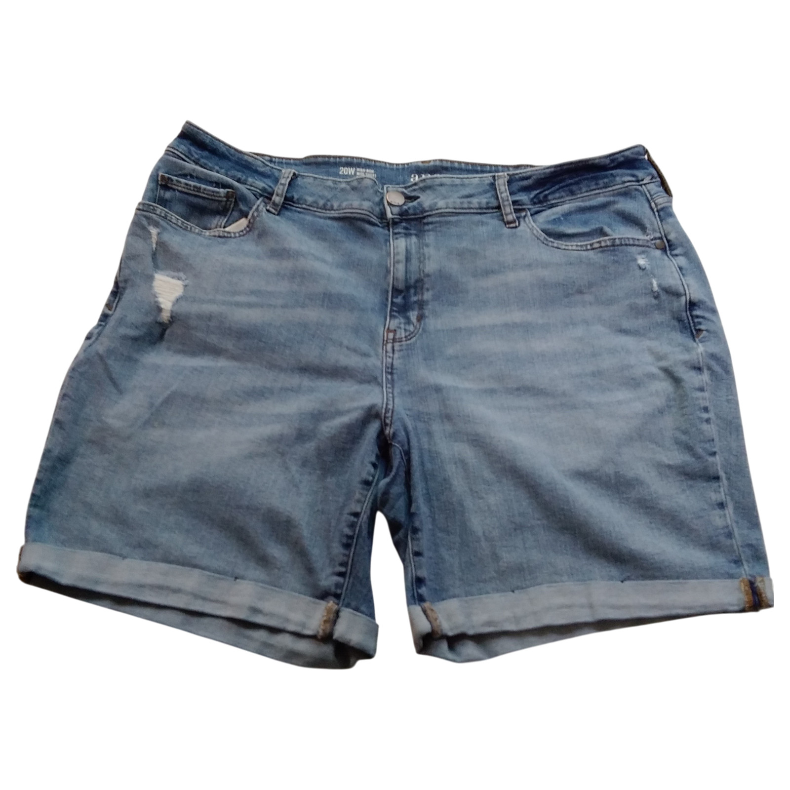 a.n.a Jeans Shorts Women’s 20W High-Rise Midi Short Medium Wash