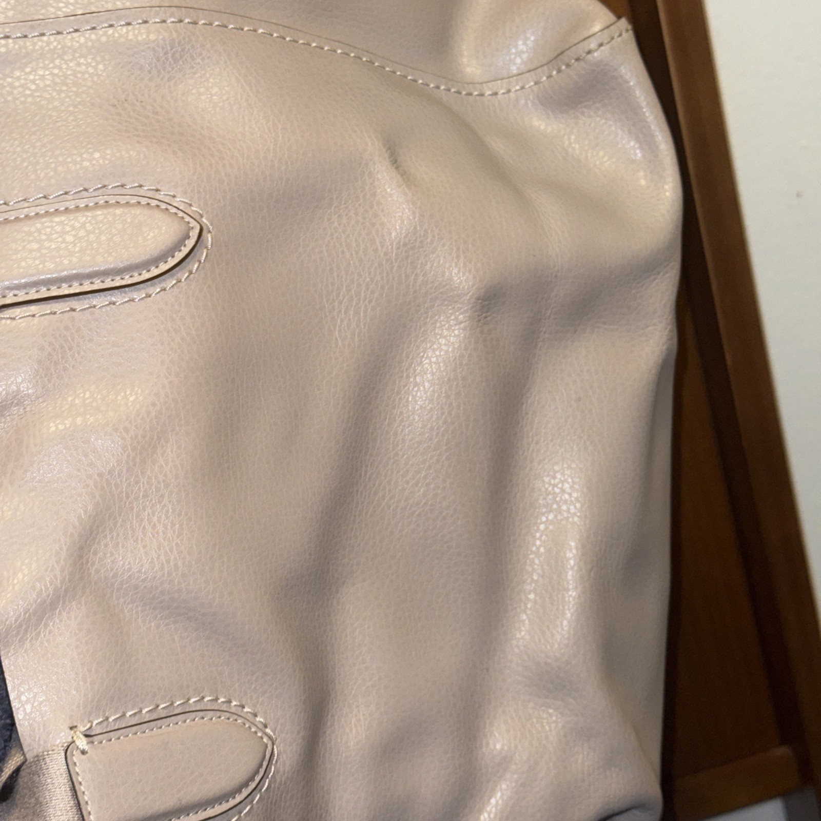 Coach F58660 Derby Tote Light Gray Super Soft Pebbled Leather Shoulder Bag