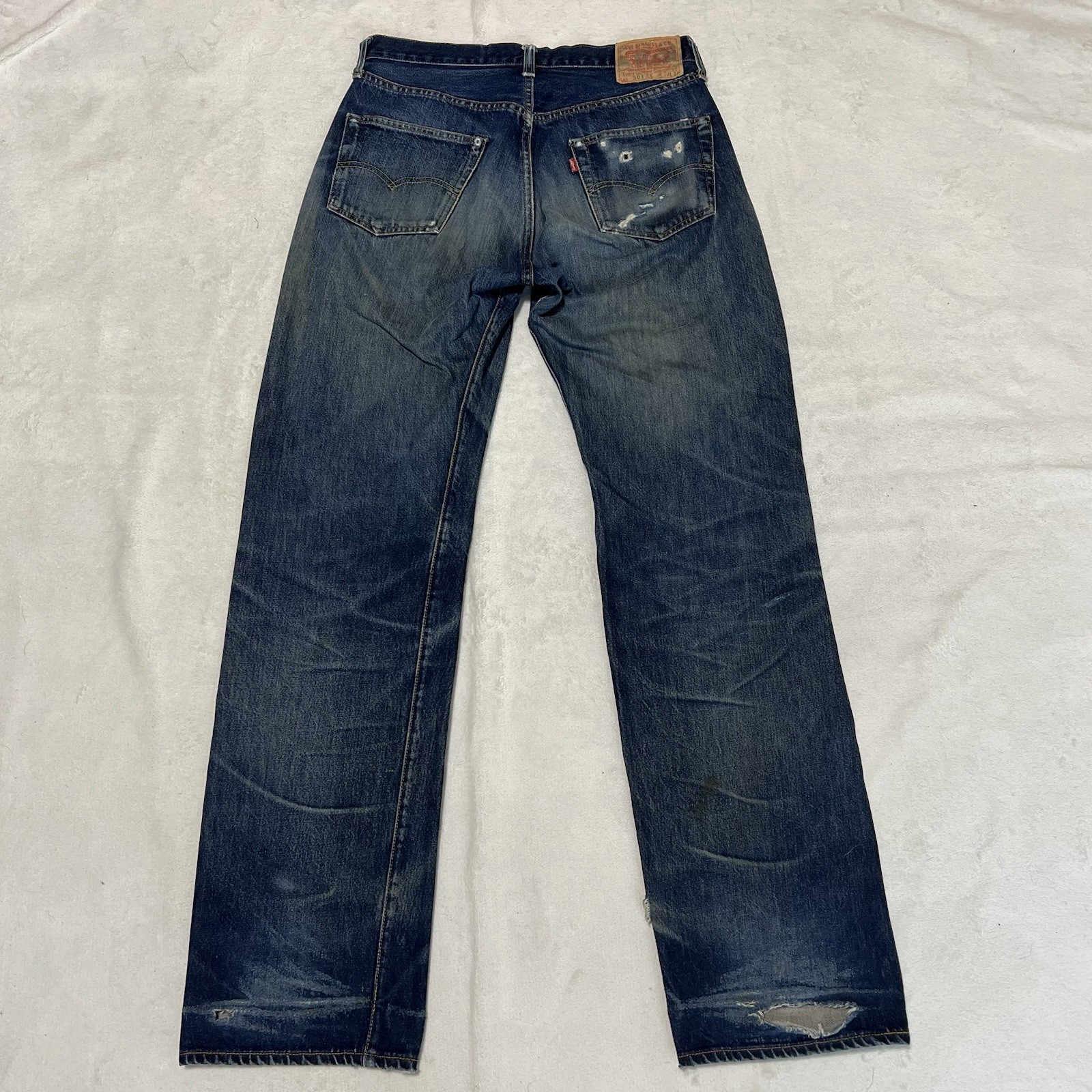 Levi’s 501XX 555 Valencia USA Big E Selvedge Jeans W33 L36 Distressed Boro