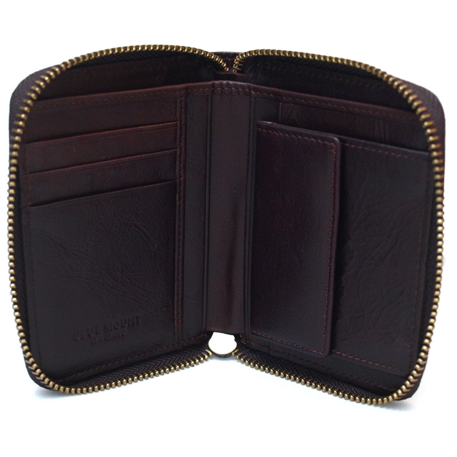 Men’s Zip Around Leather Wallets Coin Purse Credit Card Wallet