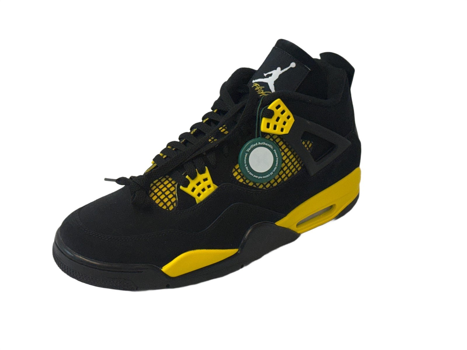 Nike Air Jordan Men’s 4 Retro Thunder Black Tour Yellow 12.5 (DH6927-017) NEW