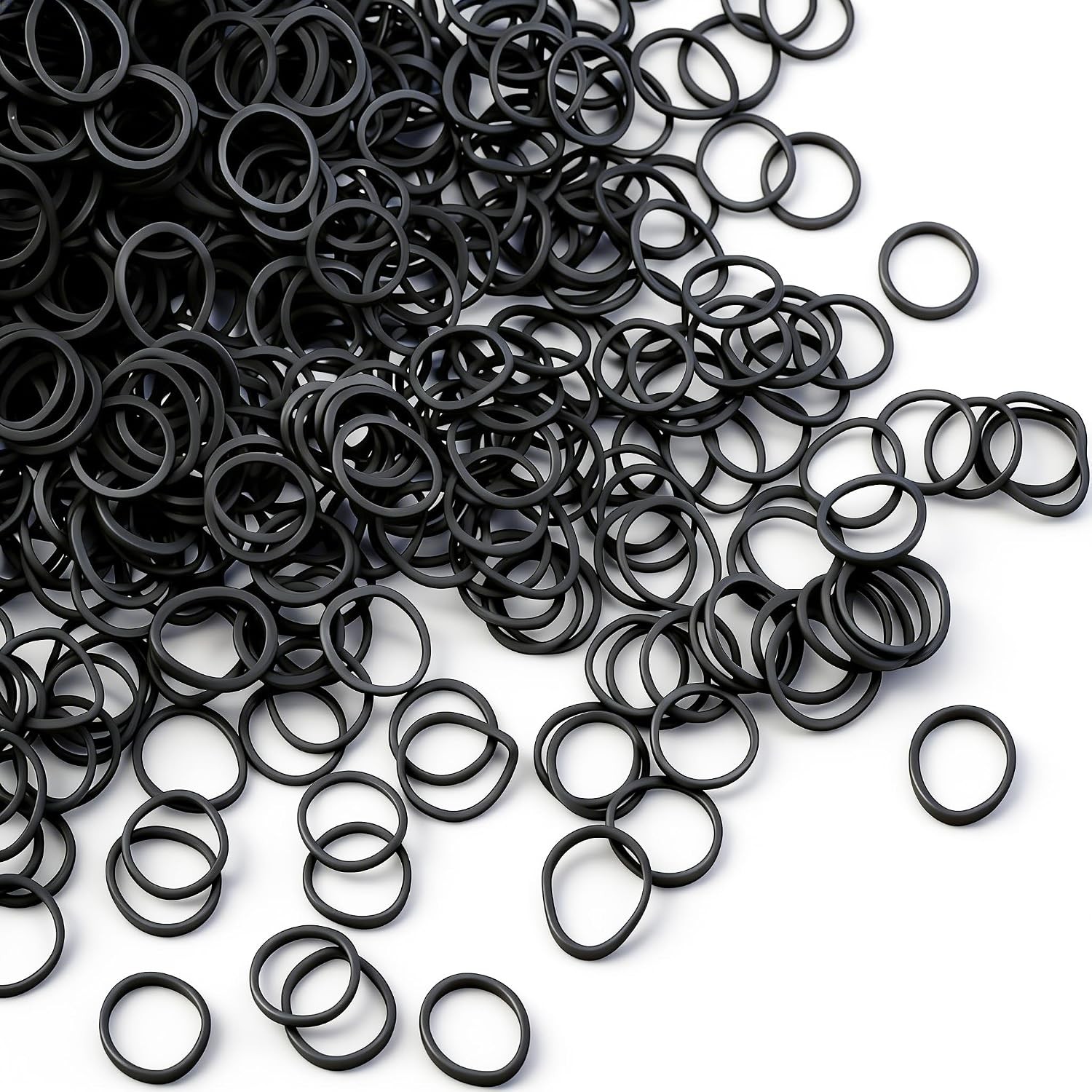 black Elastic Hair Bands， 500pcs Mini Rubber Bands with a box Soft Elastic Bands