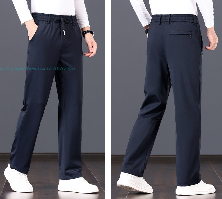 Winter Men Fleece Lined Joggers Pants Workout Warm Trousers Casual Straight Pant