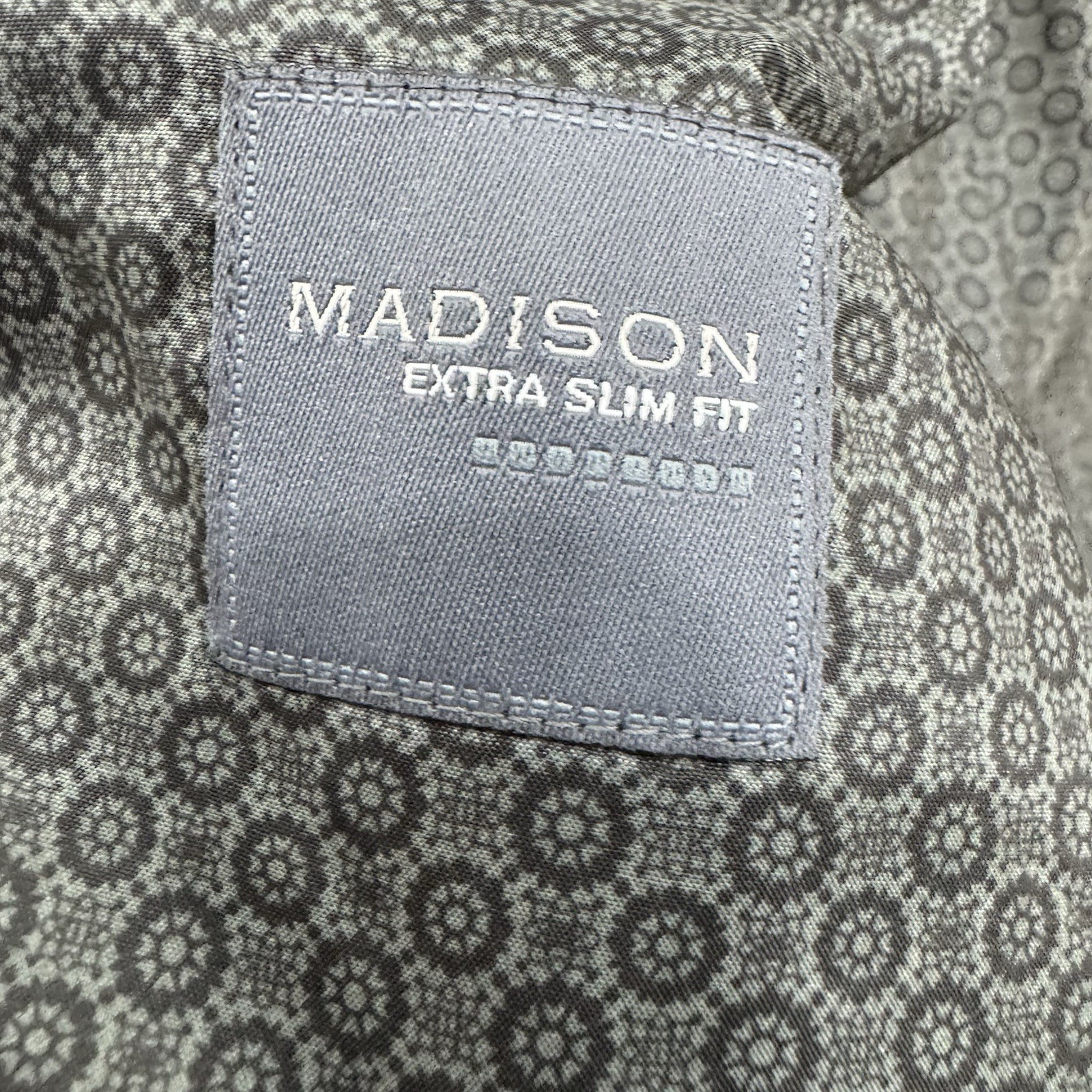 Madison Slim Fit Gray Basic Blazer Jacket For Mens Size 44R Career 2 Button Suit