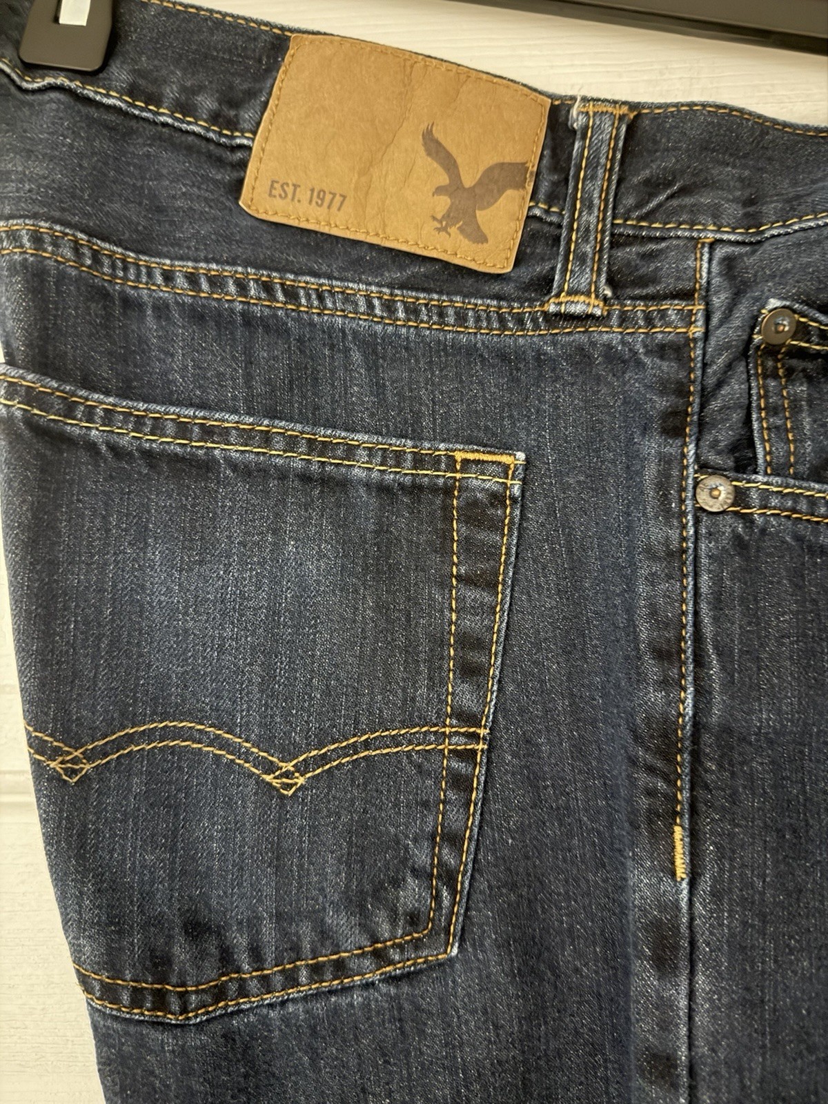American Eagle Outfitters Men’s Straight Fit Dark Wash Denim Jeans