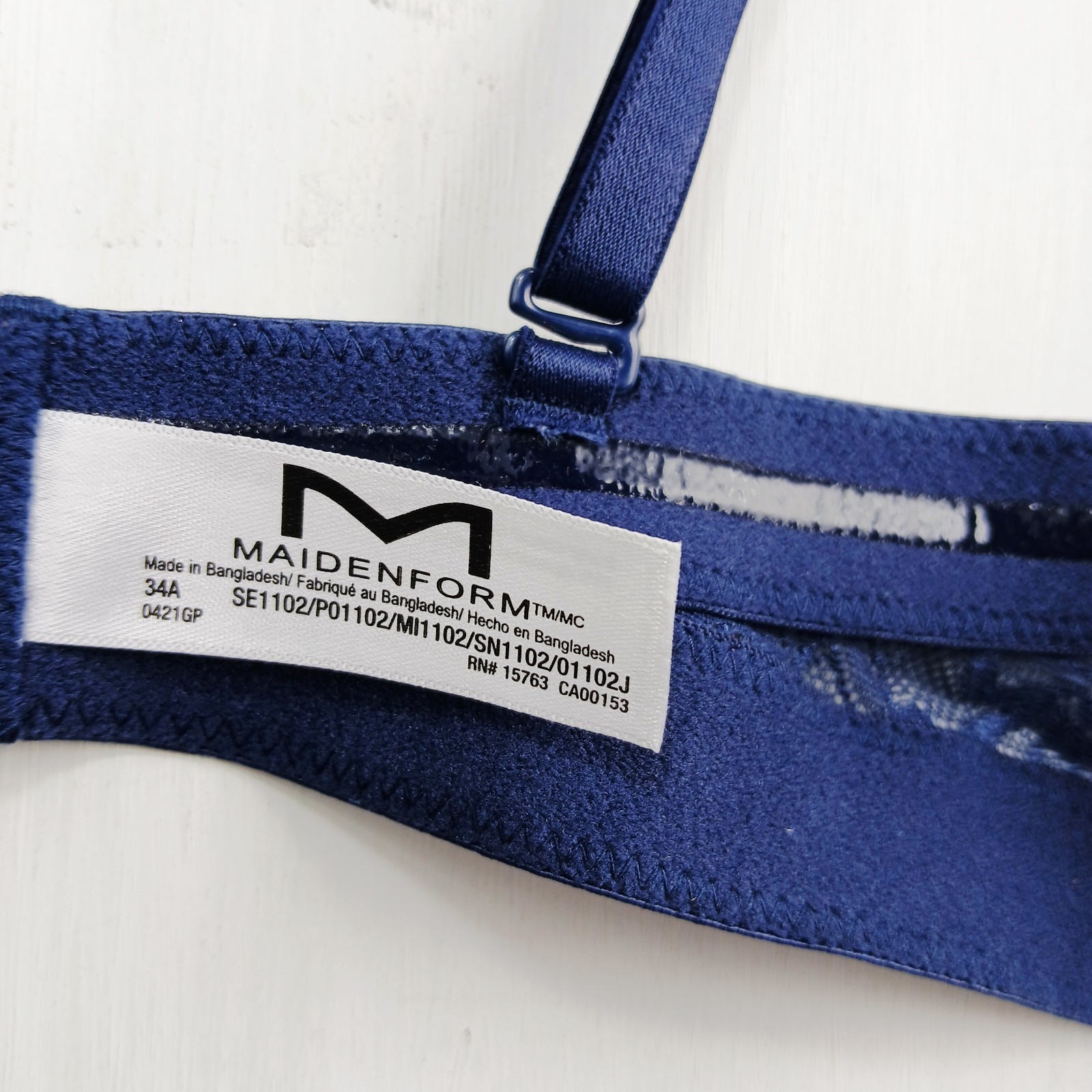 Maidenform Blue Bra 34A Underwire Lace Pushup Multiway Straps SE1102