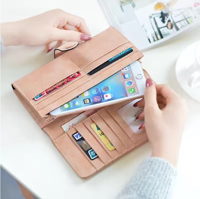 Women PU Leather Wallet Clutch Long Phone Card Holder Purse Handbag Best Gift US