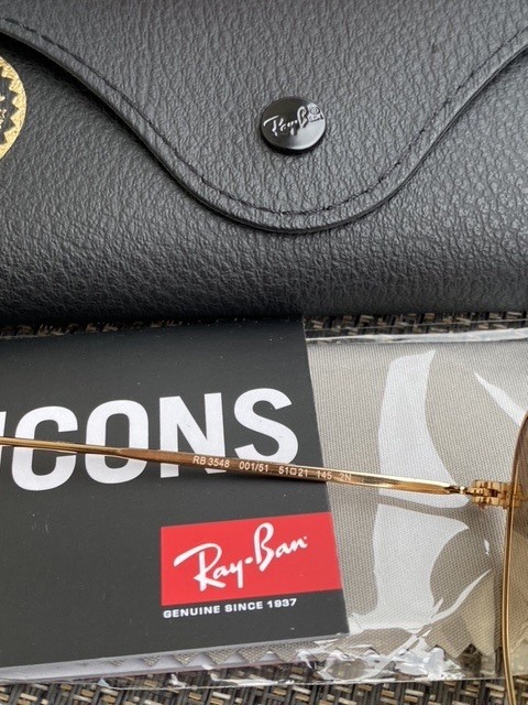New Ray-Ban Hexagonal RB3548 Gradient Brown Sunglasses