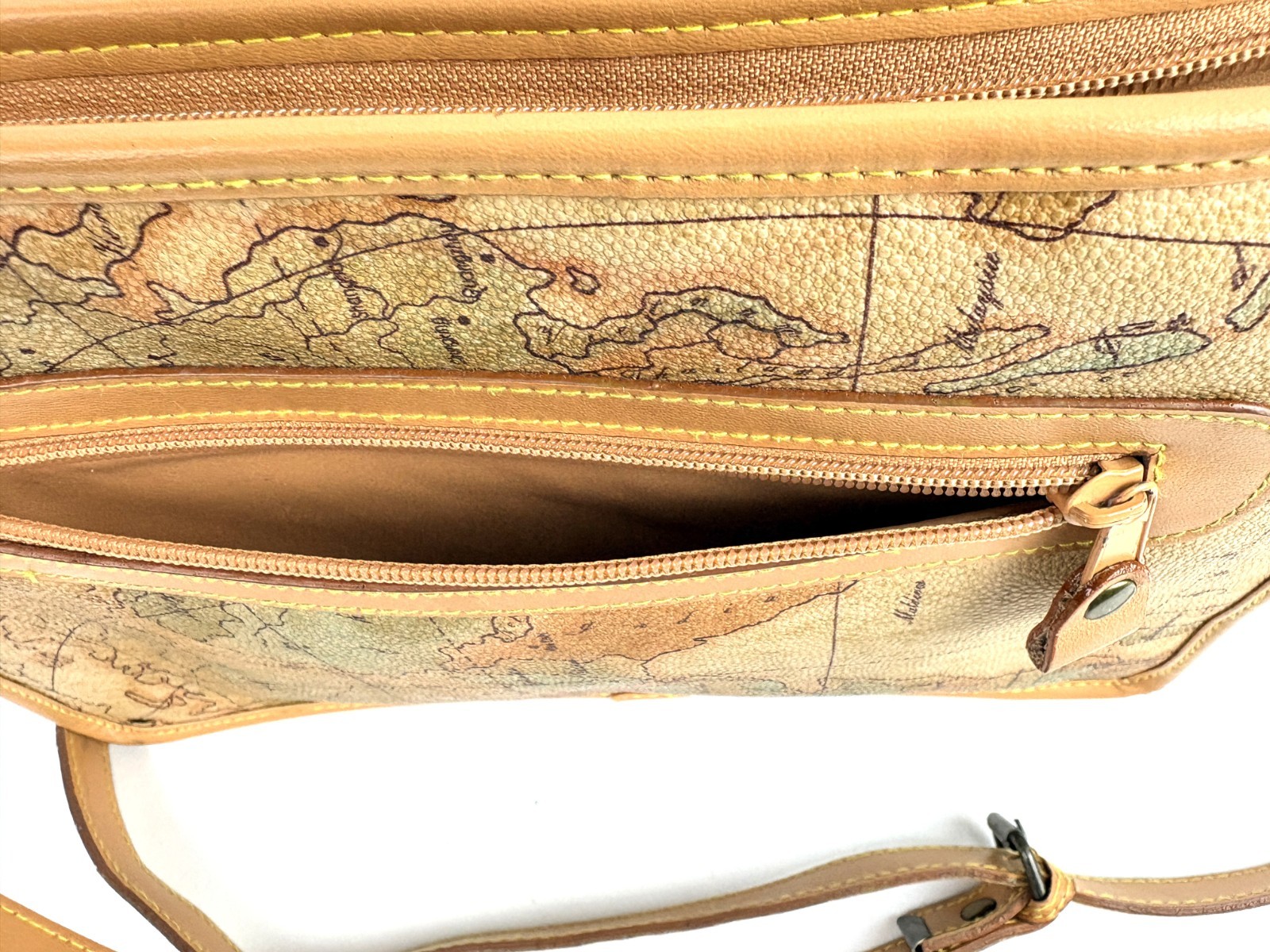 Allan Edward Geo Map Print Crossbody Purse Shoulder Bag Vintage 1990s