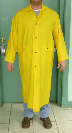 RIVER CITY PVC RAIN COAT, 200 SERIES, STYLE: 200C, YELLOW