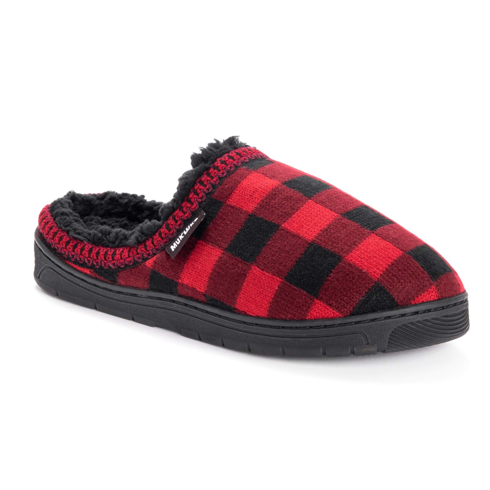 MUK LUKS Men’s Gabriel Clog Slippers Small Red/Black